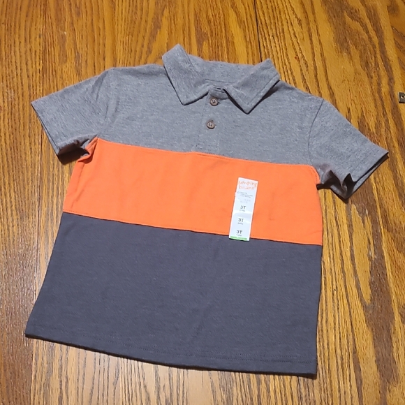 jumping beans Other - Jumping Beans NWT Gray and Orange Kids Polo Shirt - Boy's 3T
